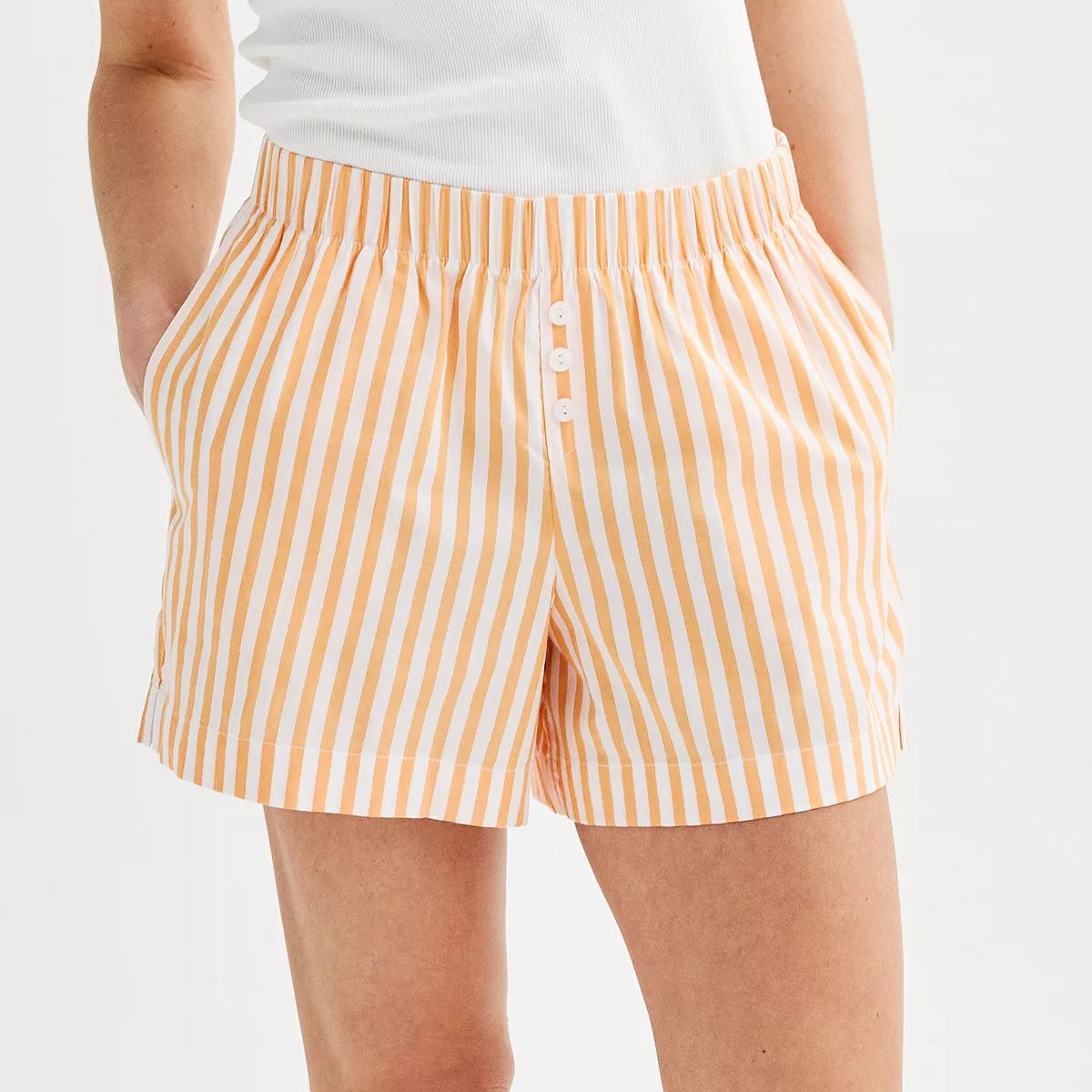 Women's Sonoma Goods For Life® Striped Poplin Boxer Pajama Shorts | Kohl's