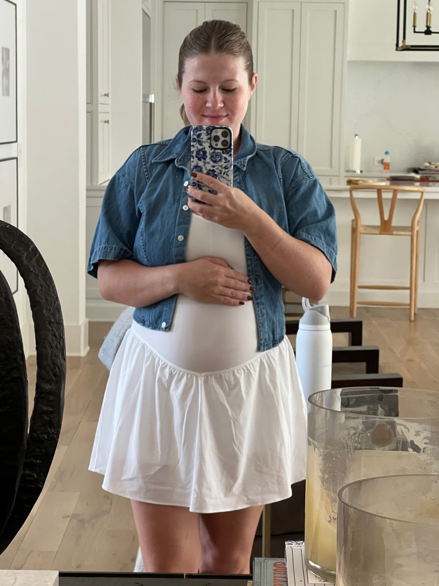 #25weekspregnant denim shirt is FRAME, not sold anymore. Linked some cute affordable options. 

#LTKBump