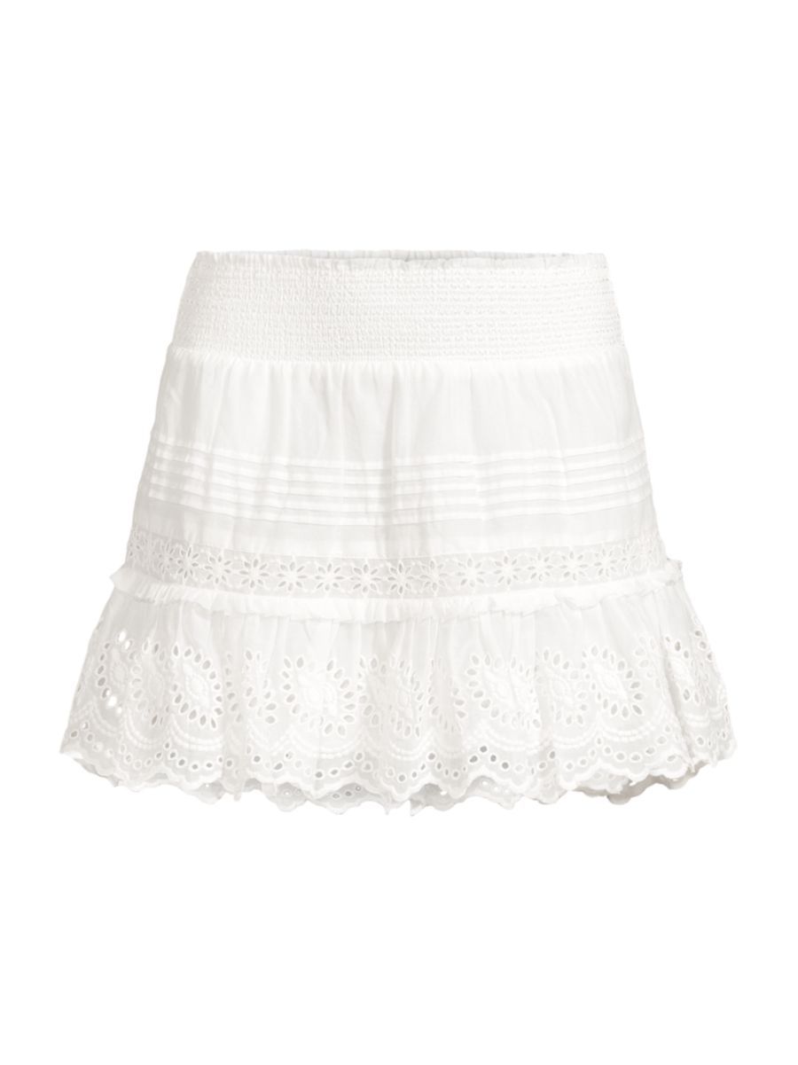 Jimena Eyelet Mini Skirt | Saks Fifth Avenue
