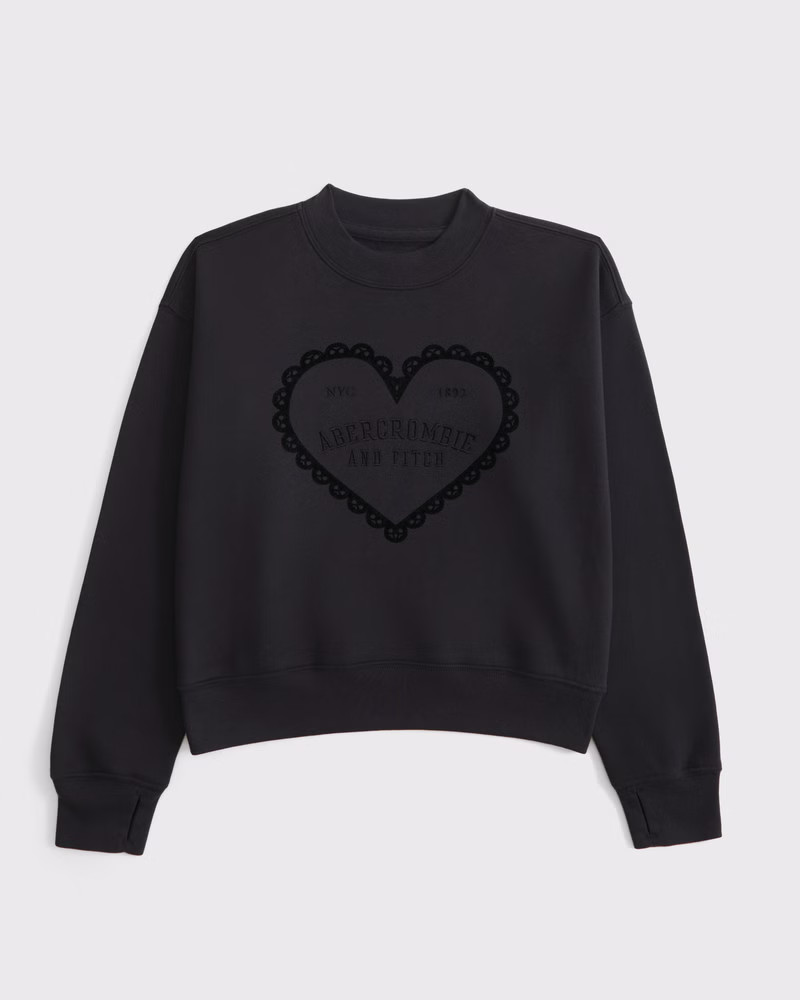 girls logo crew sweatshirt | girls tops | Abercrombie.com | Abercrombie & Fitch (US)