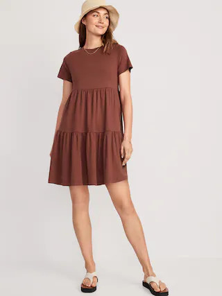 Tiered Mini Swing T-Shirt Dress for Women | Old Navy (US)