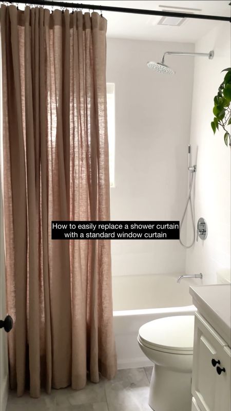 Affordable custom curtains from Two Pages Curtains. There’s nothing better than ceiling mounted shower curtains 🤍

#LTKVideo #LTKHome