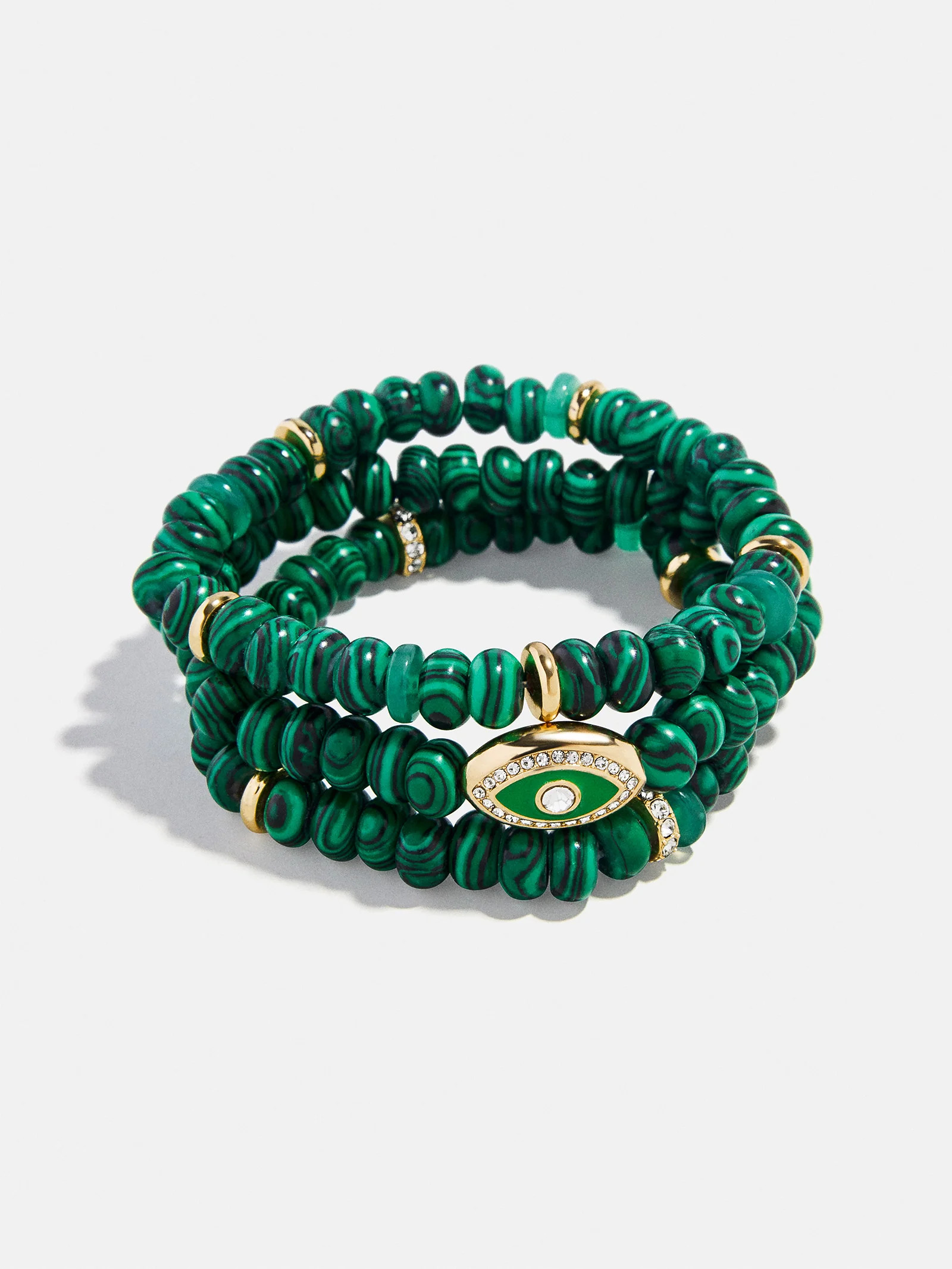 Energy Aligned Evil Eye Bracelet Set - Malachite | BaubleBar