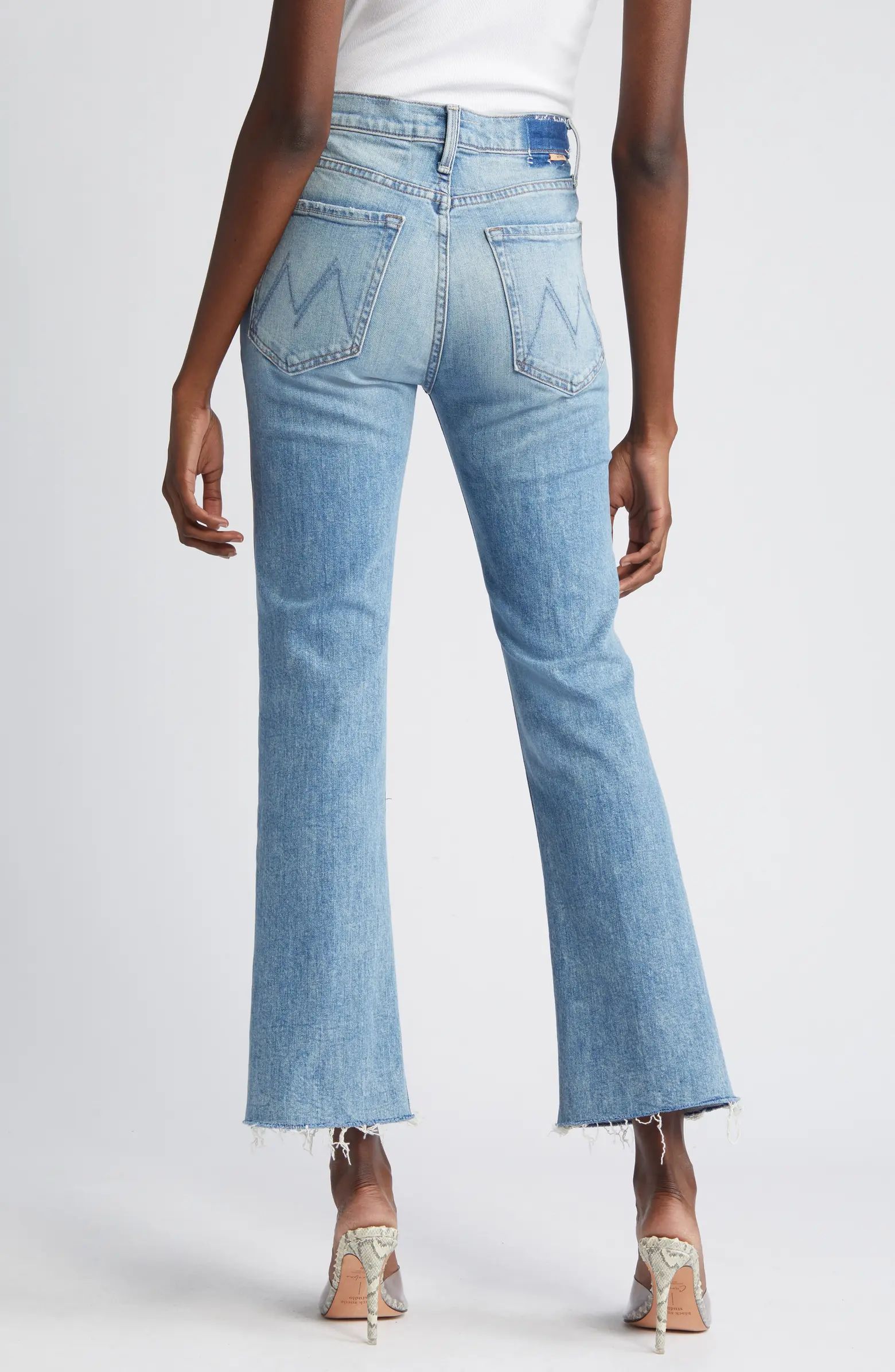 The Tripper High Waist Flood Frayed Flare Jeans | Nordstrom