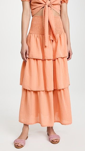 Smocked Ruffle Tiered Skirt | Shopbop