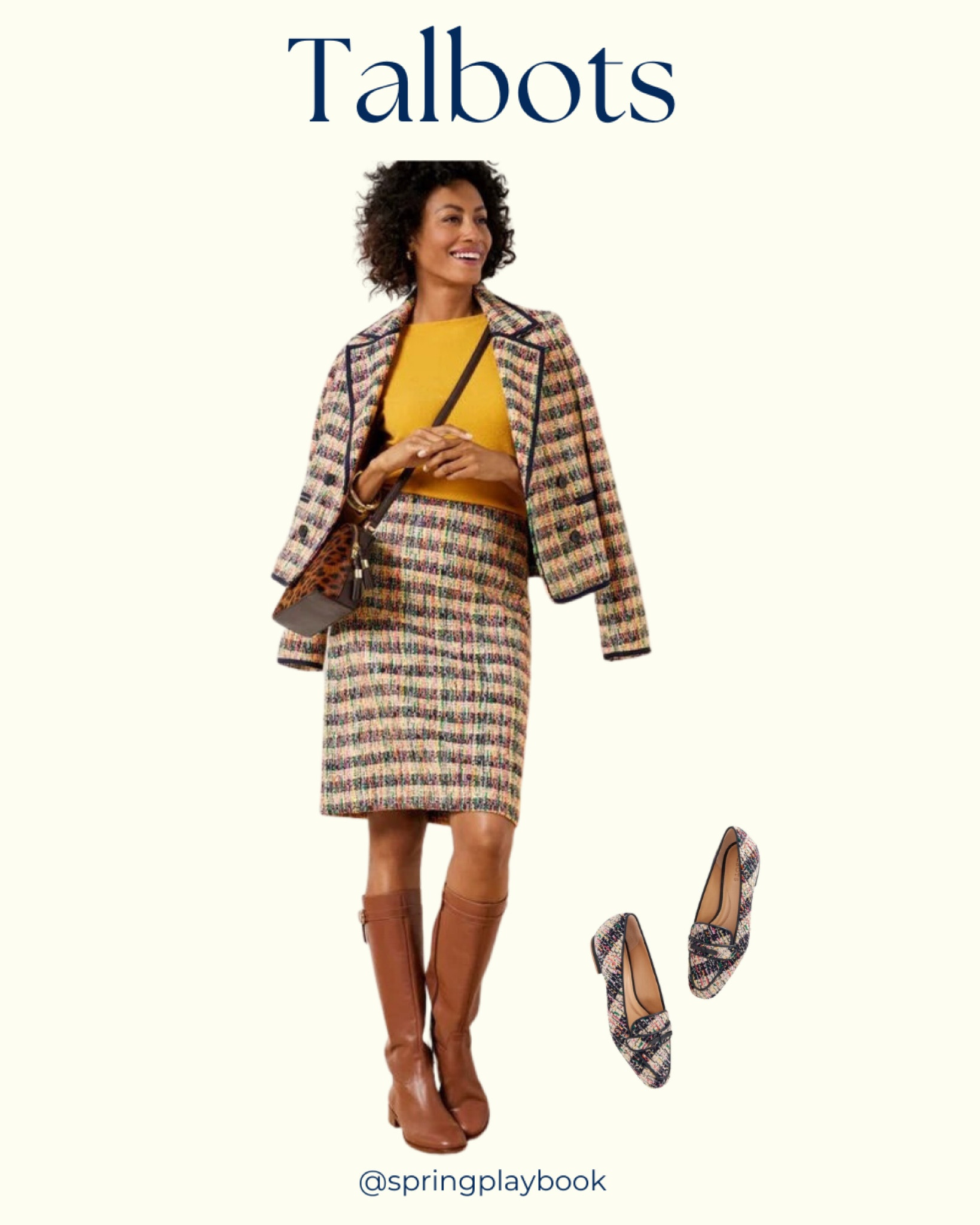 Tweed at Talbots: Blazer, A-line skirt, and loafers


The navy trim looks dark, but the colors in the tweed look like Spring colors. May be best for Clear/ Bright Springs. 

#createdcolorful #createdcolorfulspring #hocspring #tcispring

#LTKworkwear #LTKstyletip #LTKover40