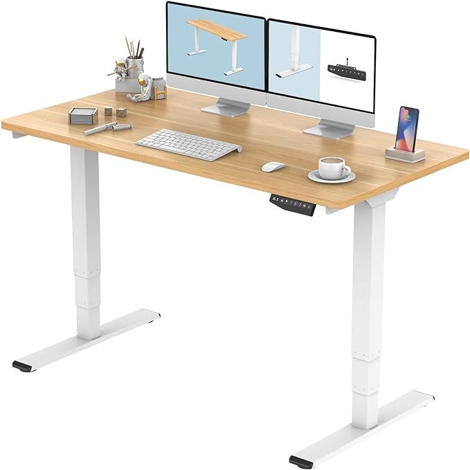 FLEXISPOT Pro 3 Stages Dual Motor Electric Standing Desk 55x28 Inches Whole-Piece Desk Board Heig... | Amazon (US)