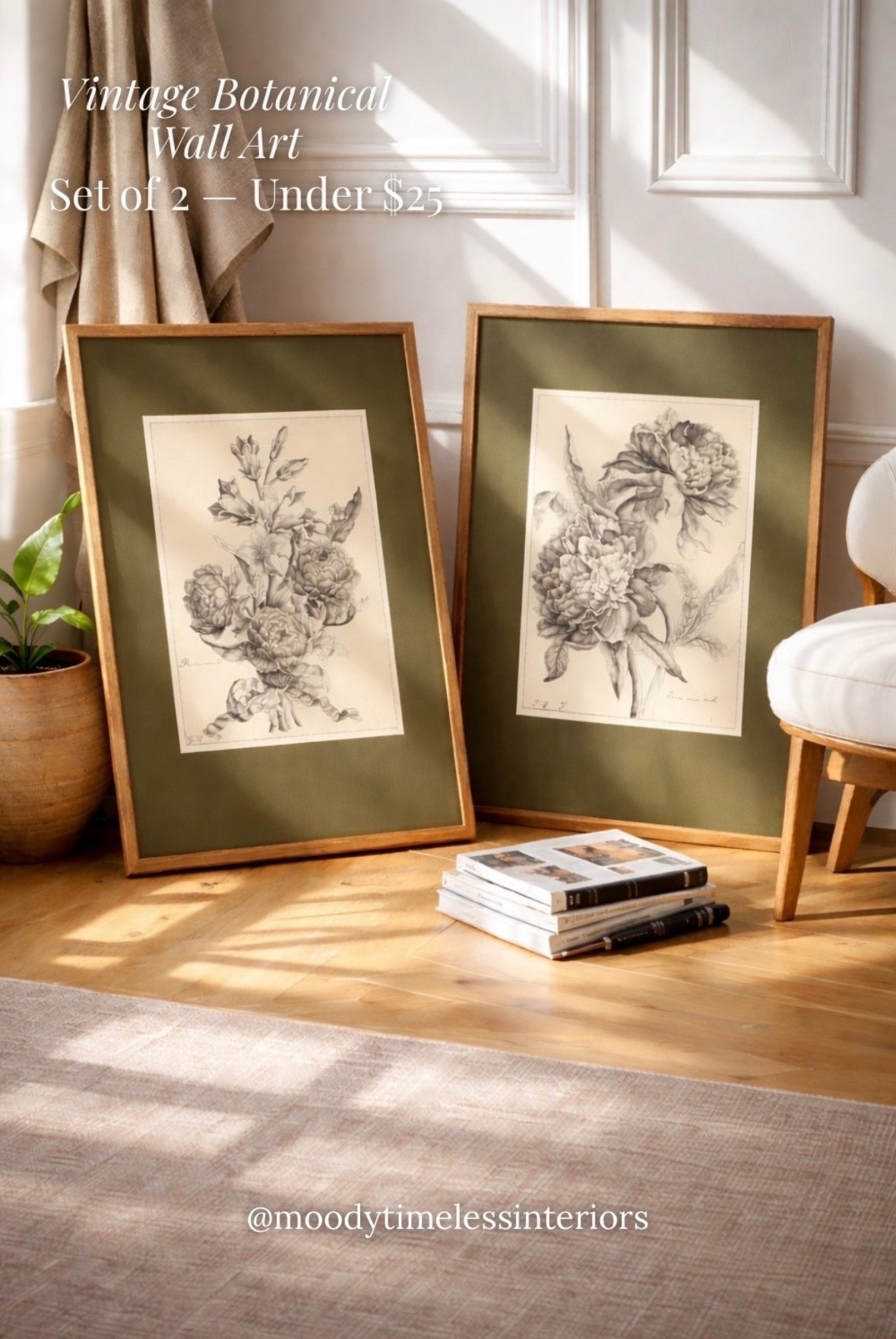 This vintage botanical set stopped me in my tracks — two framed prints, sage green matte, antique gold frames, and that old-world sketched detail that looks like it belongs in a collected European study. For under $25. 🖤
If you’ve been eyeing those $200+ botanical prints at Anthropologie or McGee & Co — this is your dupe alert.
4.6 stars, 336 reviews, free Prime shipping.
#LTKfindsunder50

#LTKHome