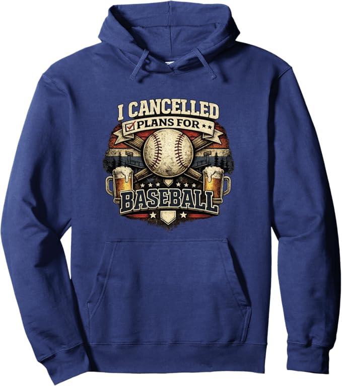 I Cancelled Plans For Baseball Vintage Retro Graphic Pullover Hoodie | Amazon (US)