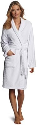Seven Apparel Hotel Spa Collection Herringbone Textured Plush Robe, Optic White | Amazon (US)