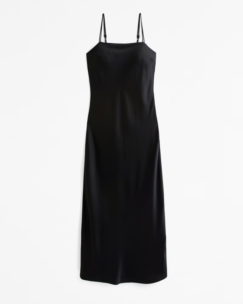 Satin Slip Midi Dress | Abercrombie & Fitch (US)
