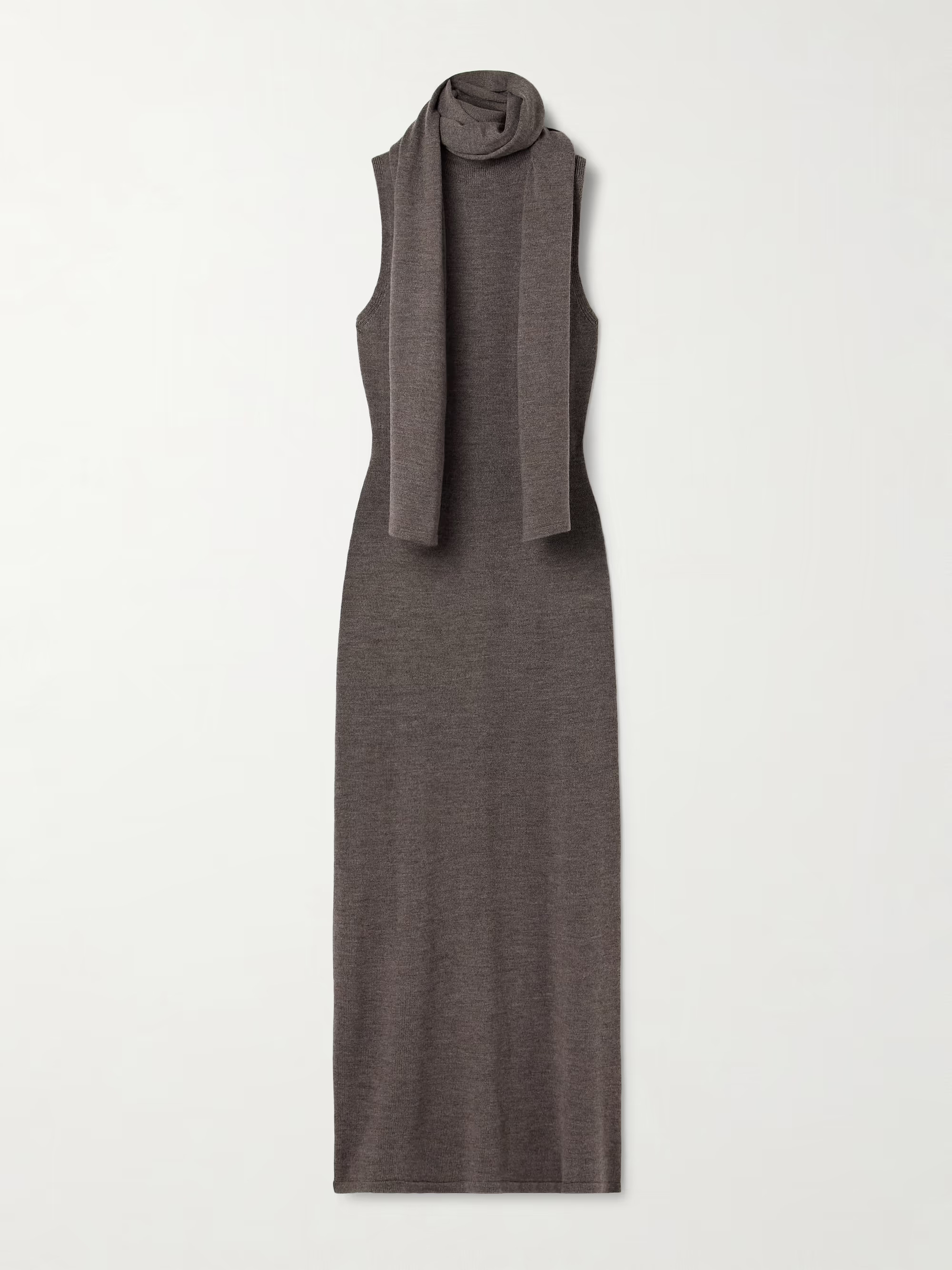 Canal scarf-detailed wool turtleneck midi dress | NET-A-PORTER (US)