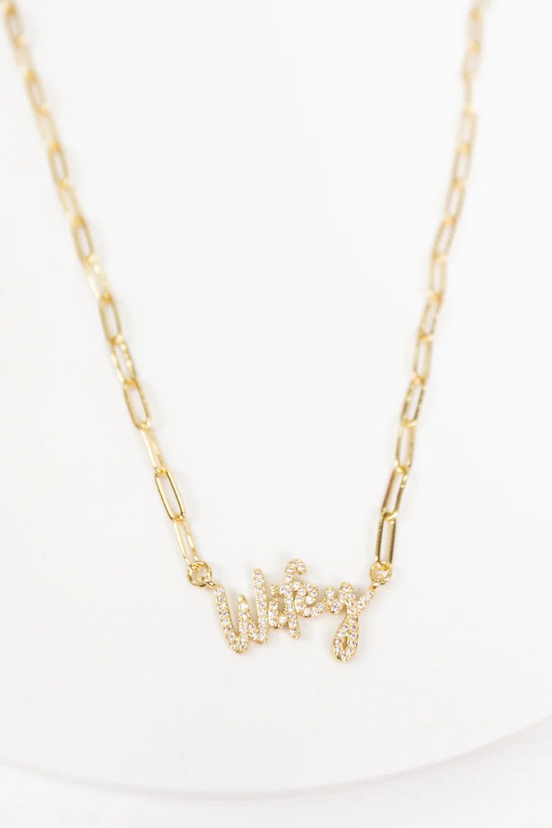 Wifey Gold Necklace by Treasure Jewels | Avara