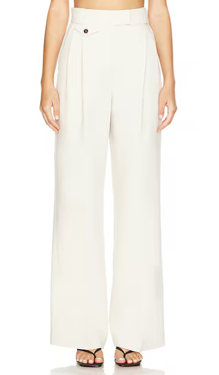 Irena High Waisted Tailored Pant in Bone | Revolve Clothing (Global)