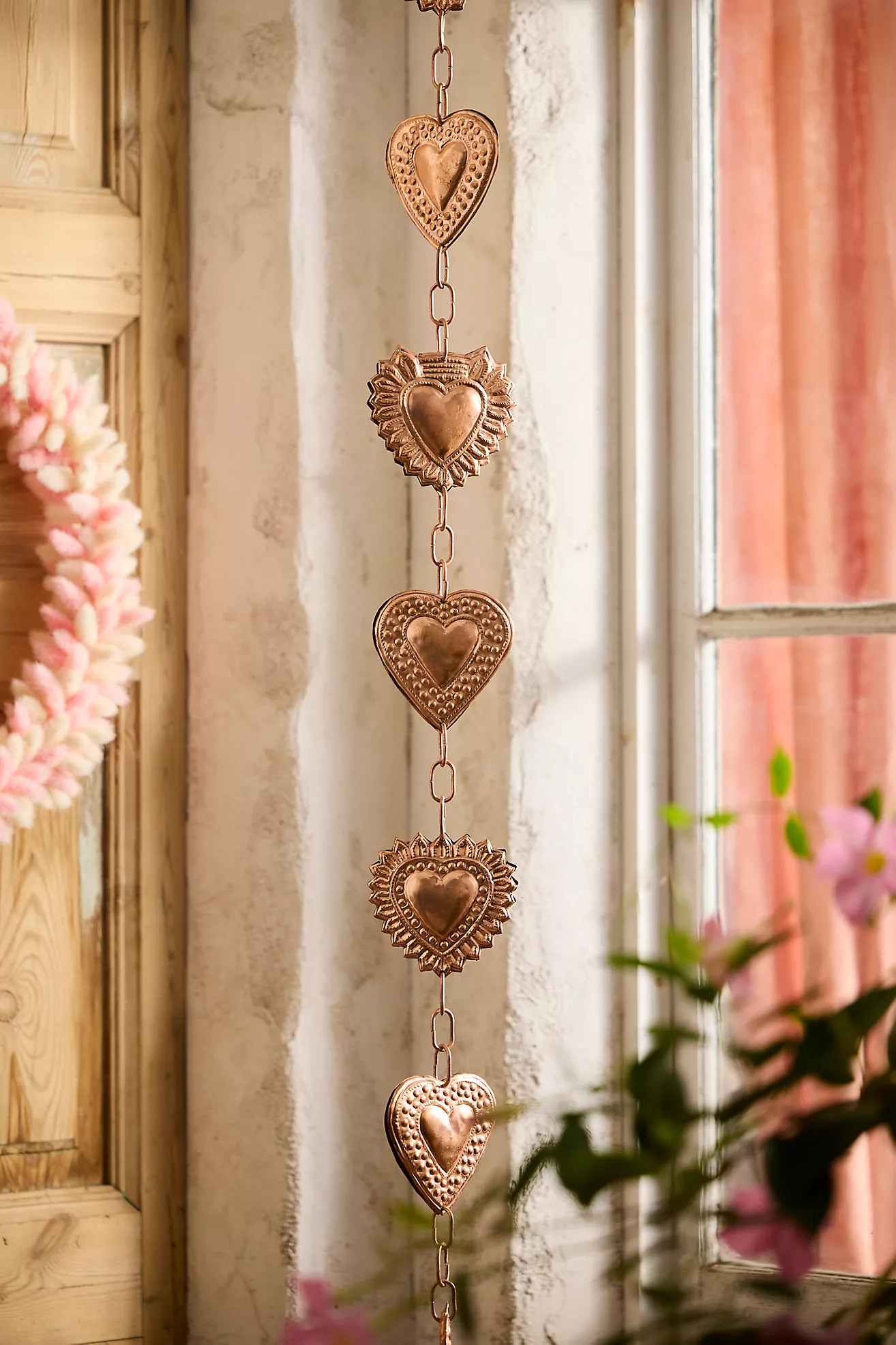 Hearts Copper Rain Chain | Anthropologie (US)