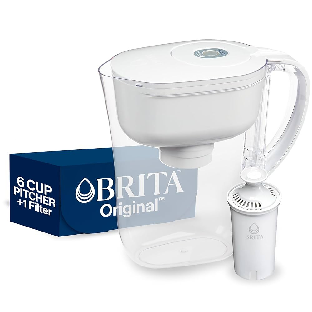Brita Water Filter Pitcher for Tap and Drinking Water with 1 Standard Filter, Lasts 2 Months, 6-C... | Amazon (US)