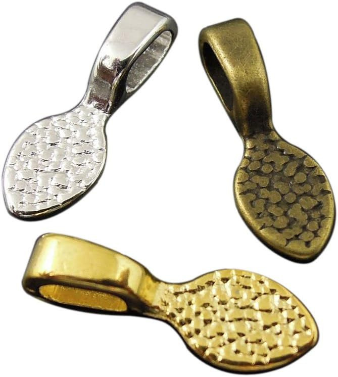 120pcs Mixed 3 Styles Tibetan Silver Bronze Gold Glue on Bail Tag for Jewelry Making Crafting 15X... | Amazon (US)
