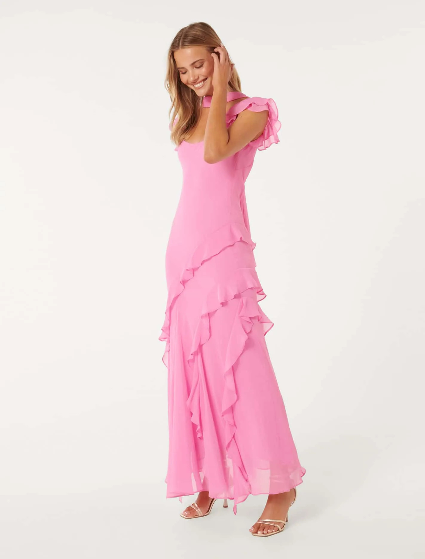 Polly Ruffle-Sleeve Dress with Scarf | Forever New (UK & IE)