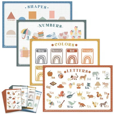 Disposable Placemats For Baby 40 Pack Sticky Toddler Placemat For Restaurants Dining Table Party Travel 12" X 18" With 4 Designs | Wayfair North America