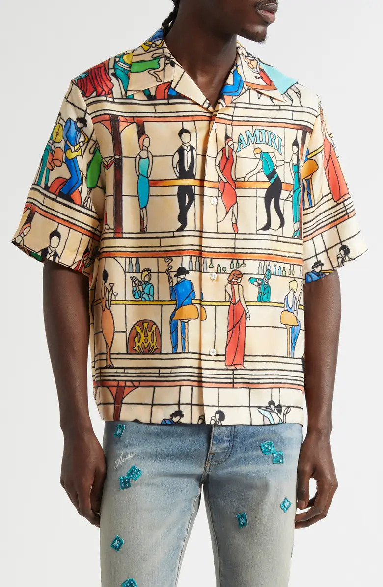AMIRI Pool Hall Print Camp Shirt | Nordstrom | Nordstrom