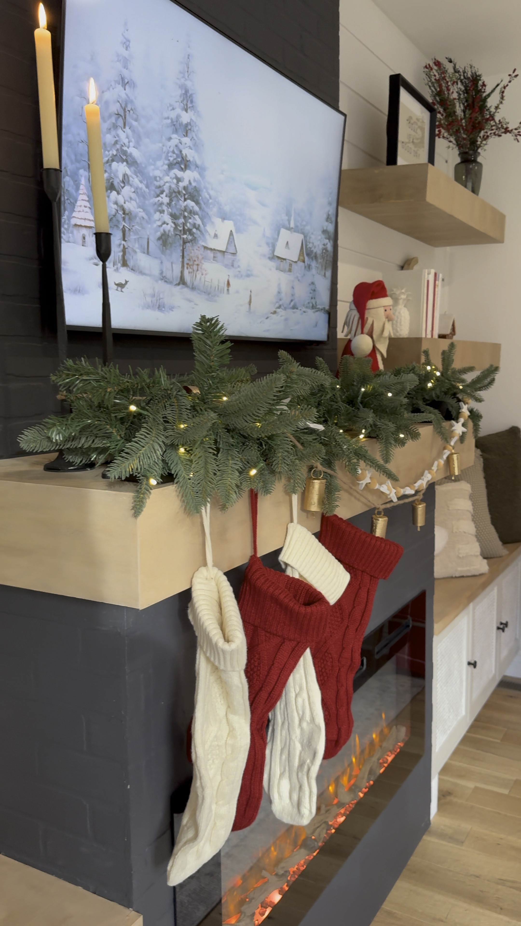 Stockings, holder, garland, and more linked! 

#LTKVideo #LTKHoliday #LTKSeasonal