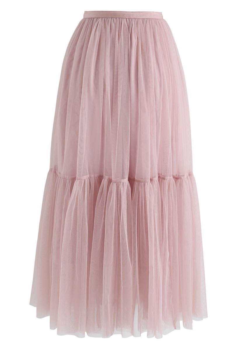 Can't Let Go Mesh Tulle Skirt in Pink | Chicwish