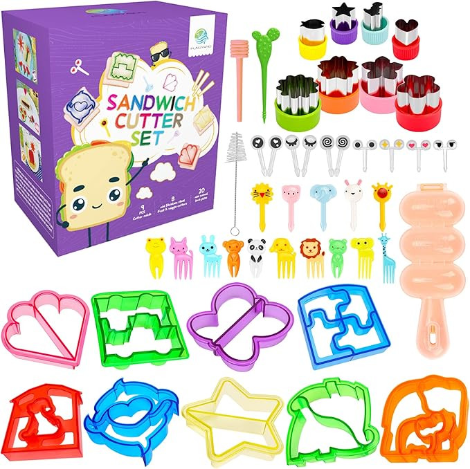 FUNGYAND Sandwich Cutter Set, 45 in 1 Bento Box Accessories Kit Includes Sandwich Bread Cutters, ... | Amazon (US)