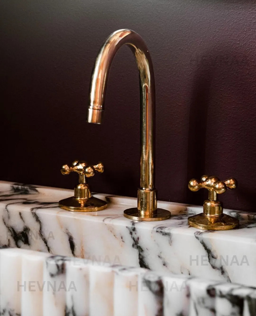 Unlacquered Brass Bathroom Vanity 3 Holes Faucet, Deck Mount Faucet, Vanity 3 Hole Sink , Brass B... | Etsy (US)