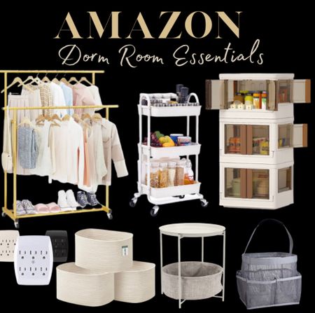 Dorm room essentials | AMAZON
Clothing storage 
Double rod clothing wardrobe 
Rolling cart
6 outlet
Woven baskets 
Side table 
Neutral dorm decor
Mesh shower caddy 

#LTKFind #LTKhome