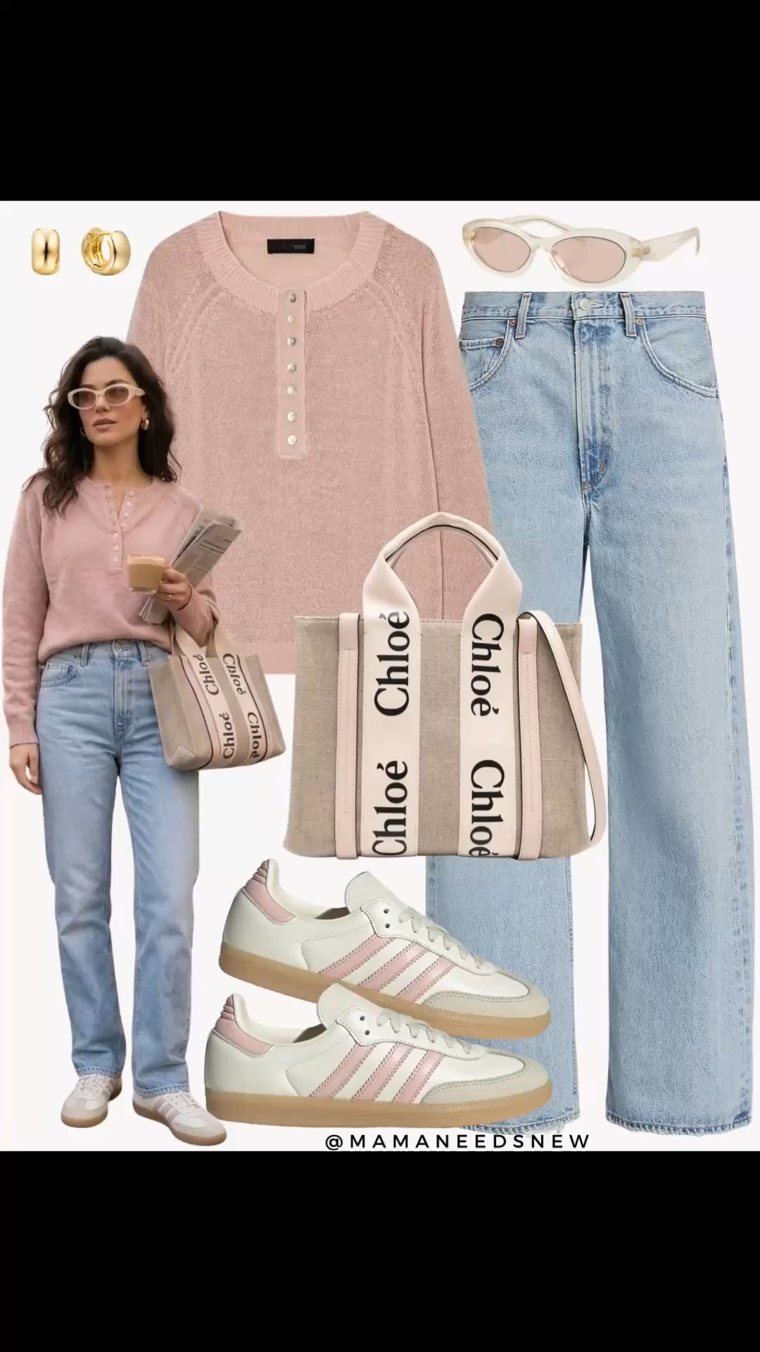 A spring outfit with a knit top, jeans, sneakers, tote bag 🩷

#LTKootd #LTKSeasonal #LTKSaleAlert