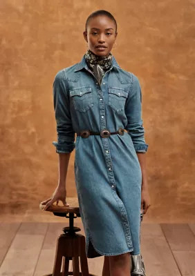 Belted Denim Shirt Dress | Belk