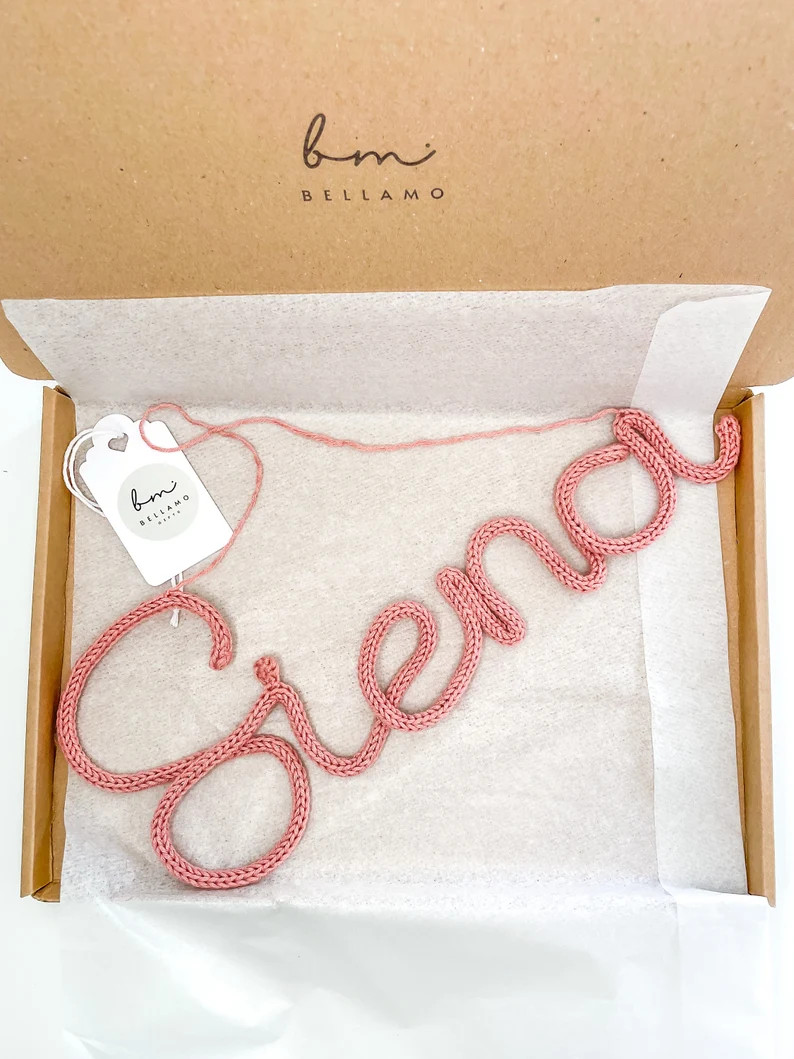 Knitted Wire Name | Nursery Decor | Children’s Bedroom | Kids Room | Baby Gifts | Personalised ... | Etsy (UK)