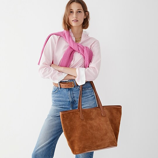 Berkeley tote in leather and suede | J. Crew US