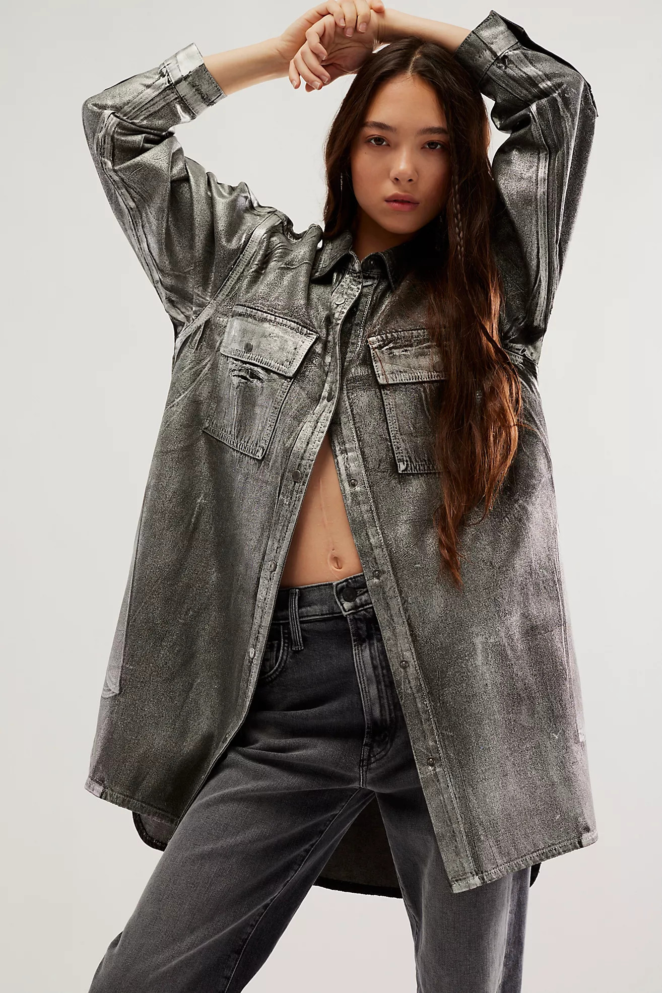 OneTeaspoon Nixie Denim Top | Free People (Global - UK&FR Excluded)
