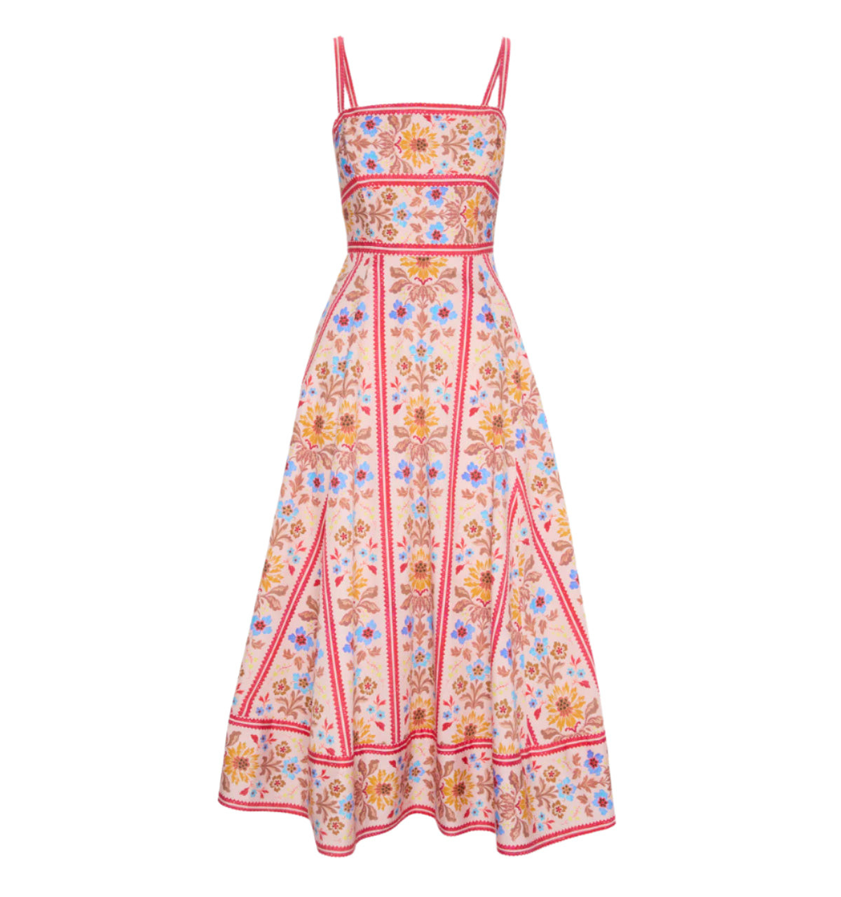 The Margot Dress in Pink Floral Block Stripe | Over The Moon