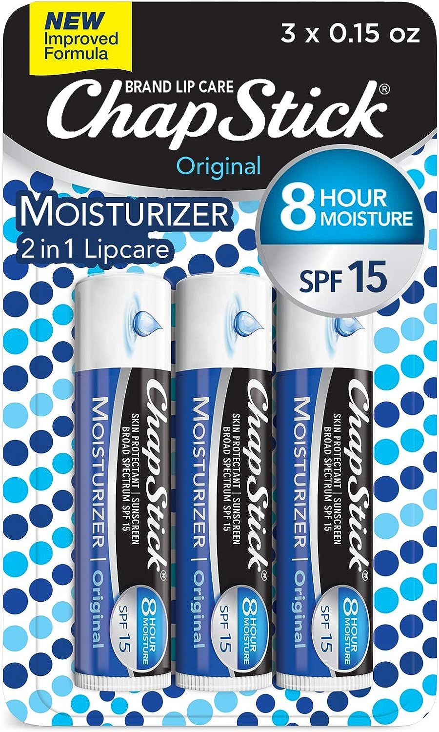 ChapStick Lip Moisturizer and Skin Protectant (Original Flavor, 1 Blister 3 Count) Lip Balm Tube,... | Amazon (US)