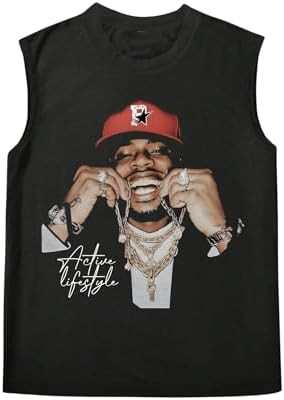 SOLY HUX Men's Vintage Graphic Tank Tops Crew Neck Sleeveless Cut Off Shirts Streetwear | Amazon (US)