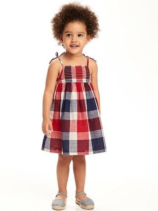 Old Navy July 4Th Swing Dress For Toddler Size 12-18 M - Blue/red plaid | Old Navy US