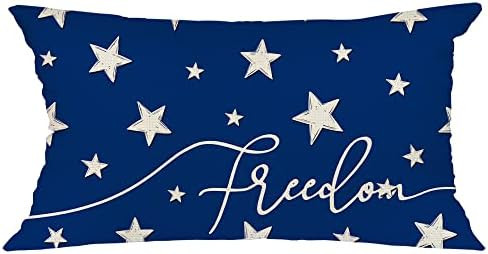 Patriotic Pillow Cover 12x20 inch 4th of July Decorations America Stars Freedom Pillows Decorative T | Amazon (US)