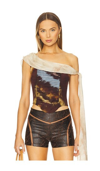 Kim Shui Jake Silk Top in Brown. | Revolve Clothing (Global)