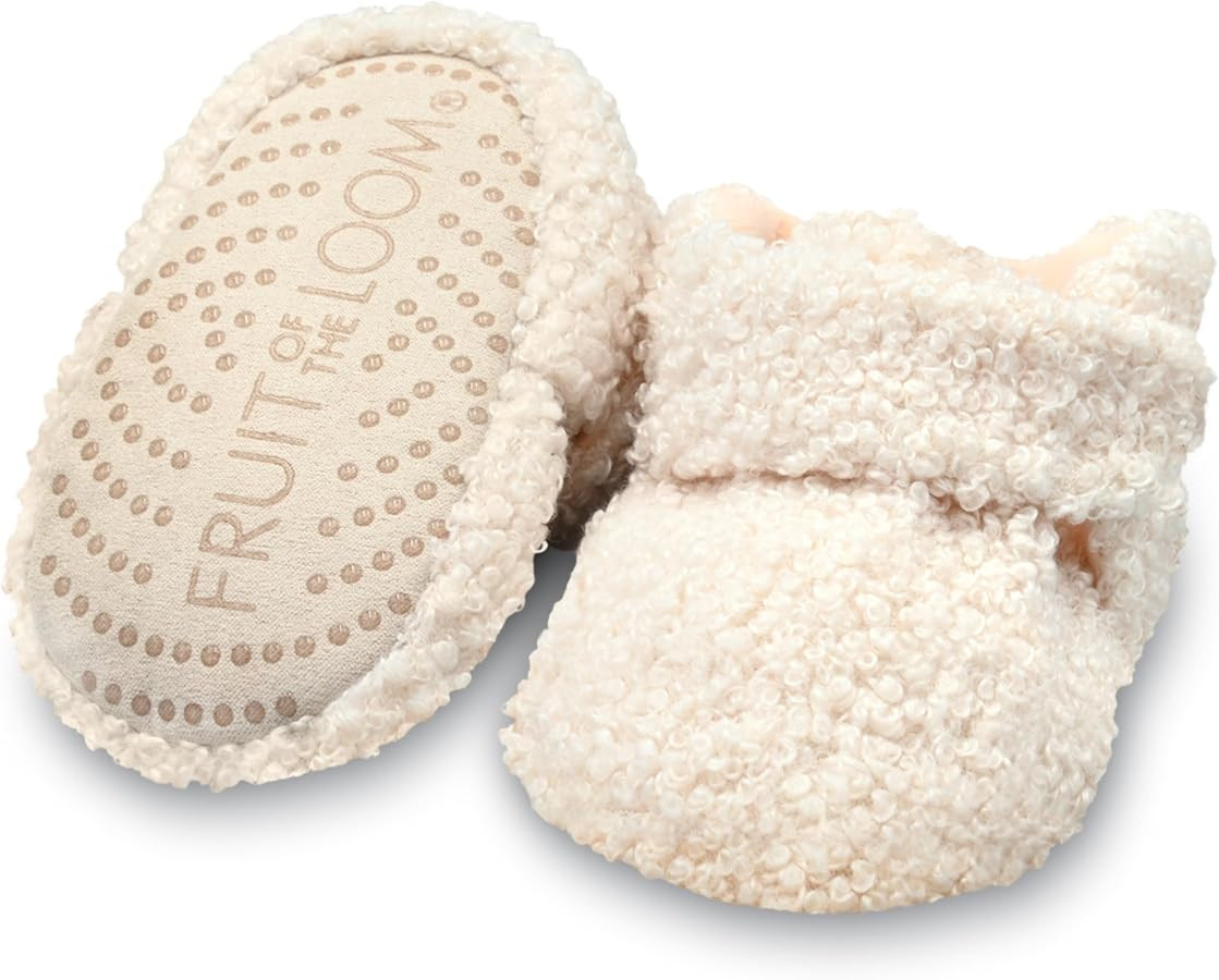 Fruit of the Loom Cozy Thermal Wrap Booties with Non-slip Grips for Baby Girls, Boys, Unisex - | Amazon (US)