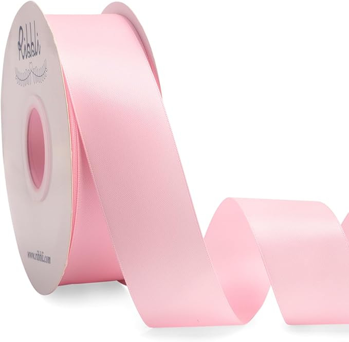 Ribbli Light Pink Satin Ribbon Double Faced Satin 1-1/2 Inch x Continuous 50 Yards-Baby Pink Ribb... | Amazon (US)