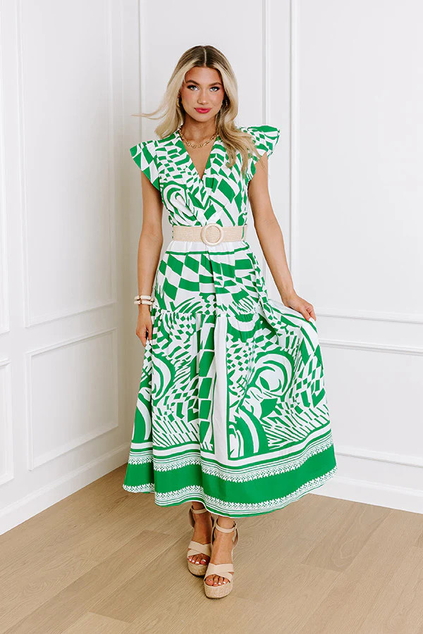 Barcelona Cruise Midi in Green | Impressions Online Boutique