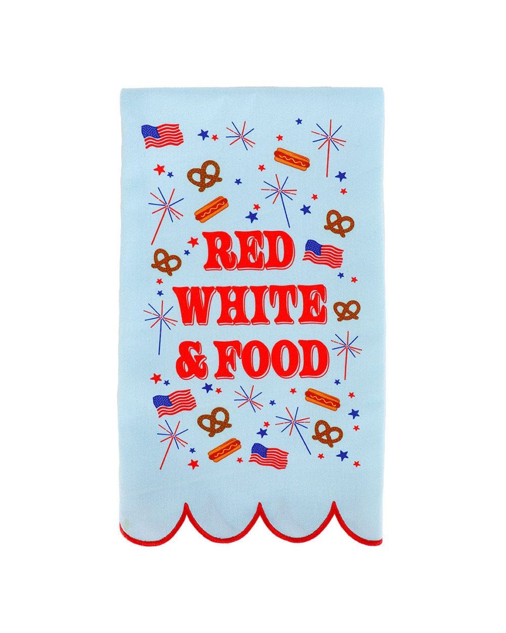 Red, White, & Food Scalloped Reusable Tea Towel | Packed Party