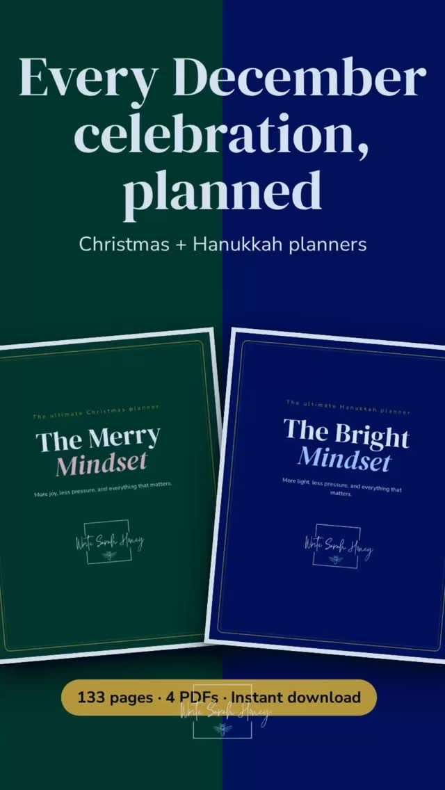 Celebrating Christmas, Hanukkah, or both? 🎄🕎

The December Holidays Bundle gives you two planners in one download: 133 pages, with print and fillable versions of each.

Plan the gifts, the food, the nights that matter, and still have energy left to enjoy them. Shop Now! 
#decemberholidays #holidayplanner #christmas #hanukkah #planner