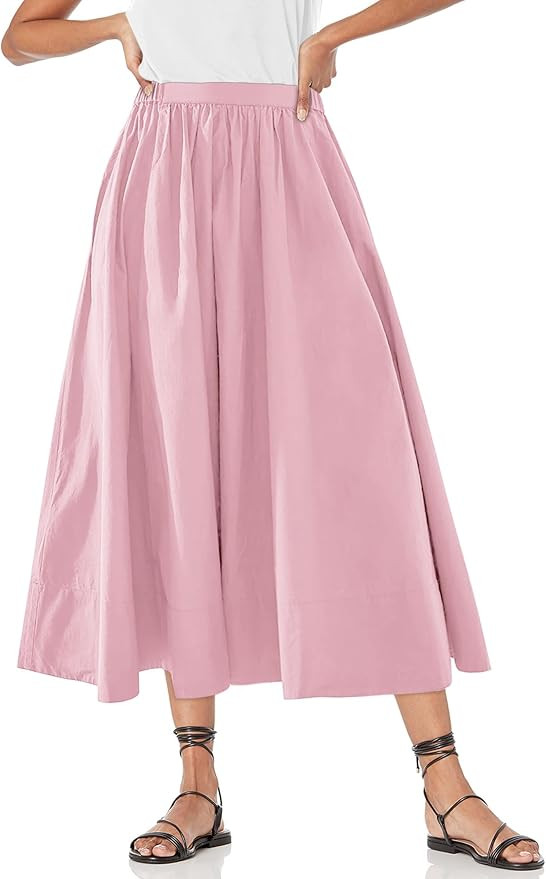 Yousify Women’s A-Line Midi Skirts Casual Elastic High Waist Flowy Swing Pleated Beach Boho Lon... | Amazon (US)