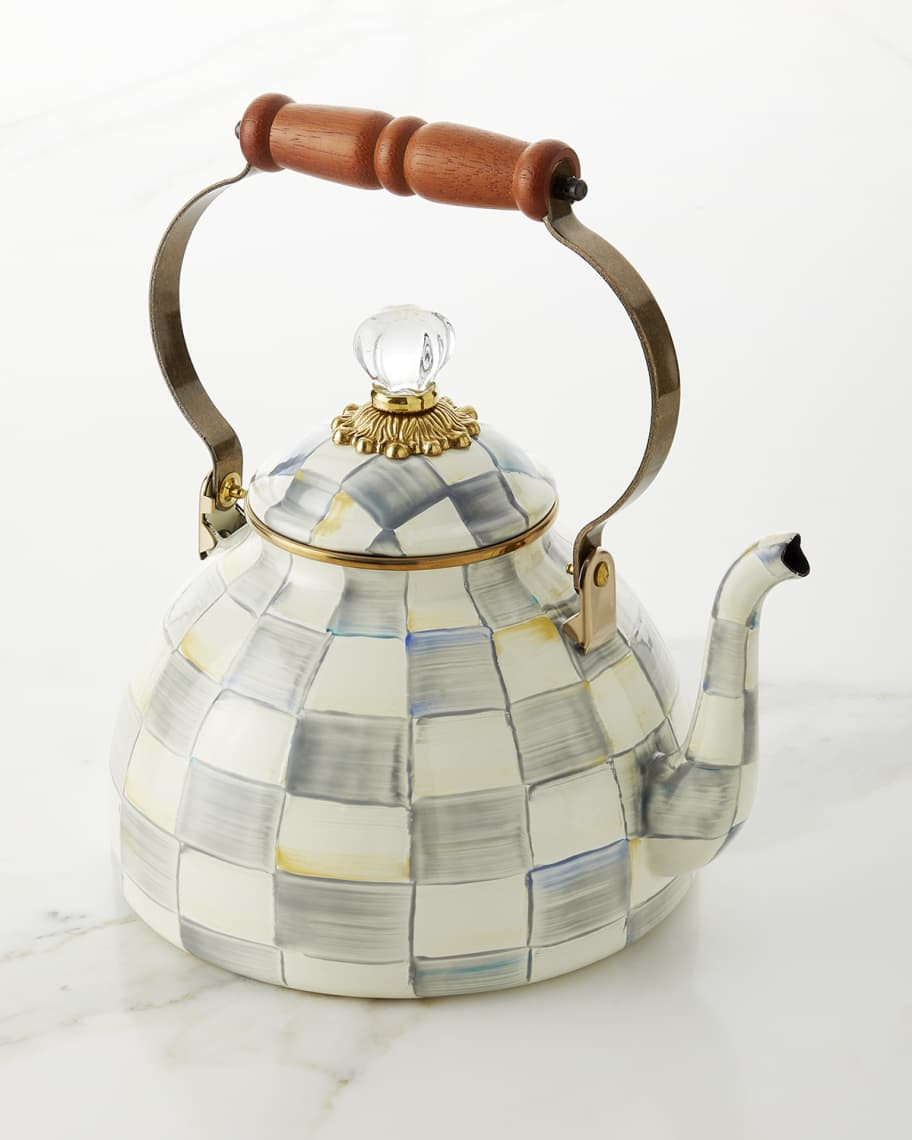 MacKenzie-Childs Sterling Check Tea Kettle, 3qt. | Neiman Marcus