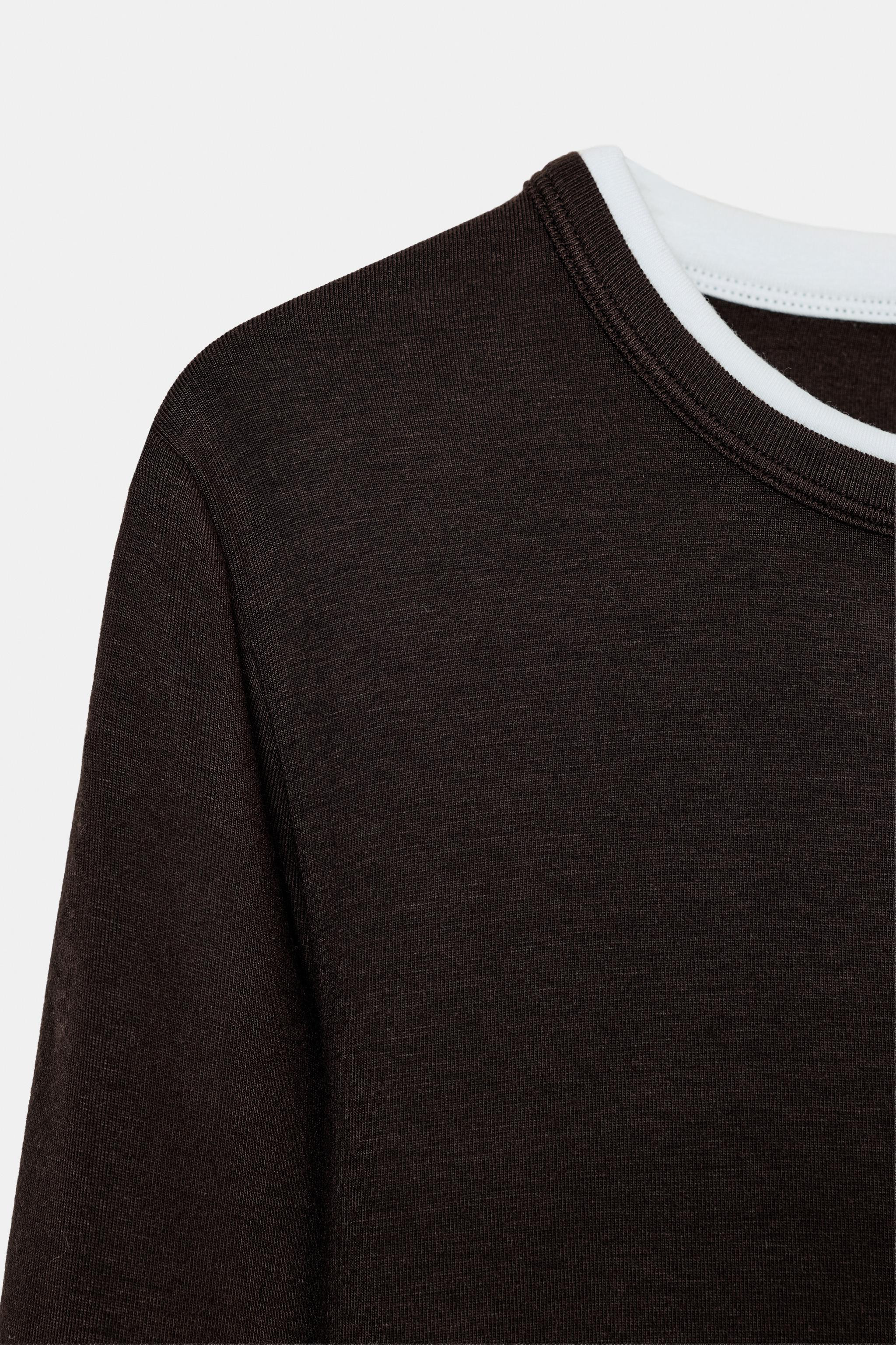 MOCK LAYER CONTRAST T-SHIRT | Zara AU
