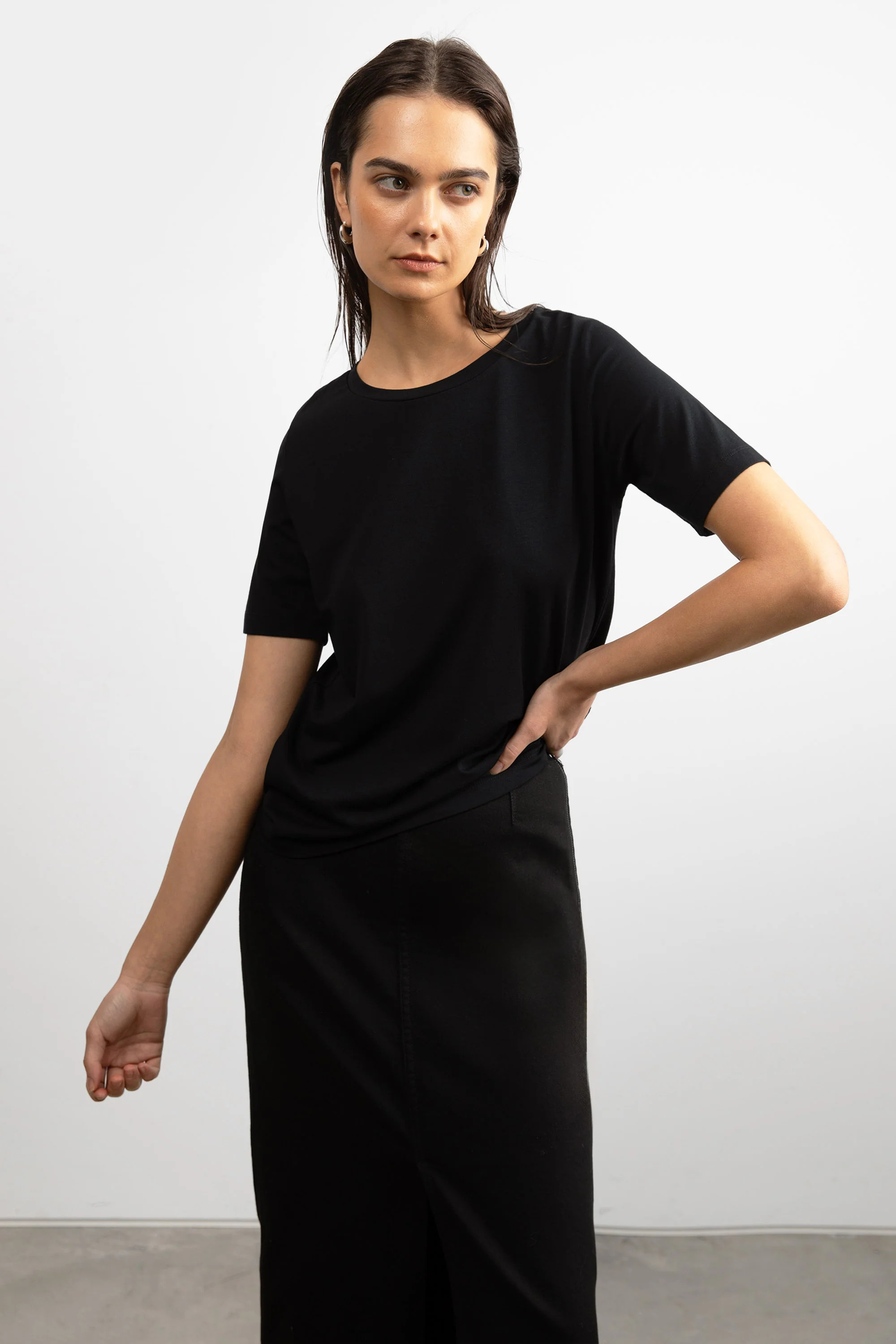 COTTON MODAL CREWNECK T-SHIRT | OAK + FORT