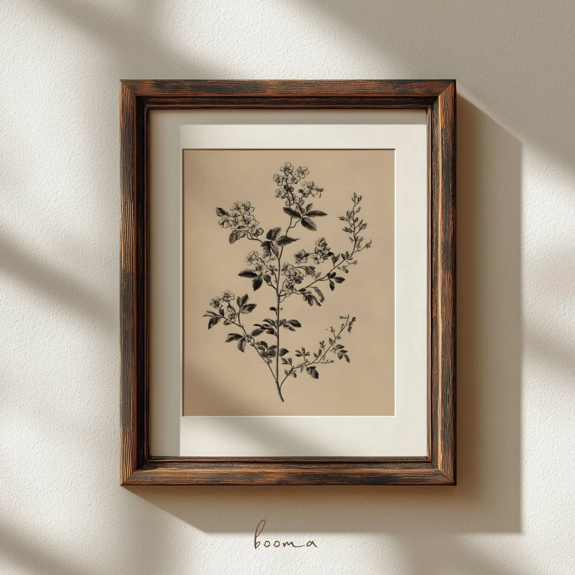 Vintage Floral Print: Minimal Flowers Art Drawing Cottagecore Flower Wall Art Poster, UNFRAMED PA... | Walmart (US)
